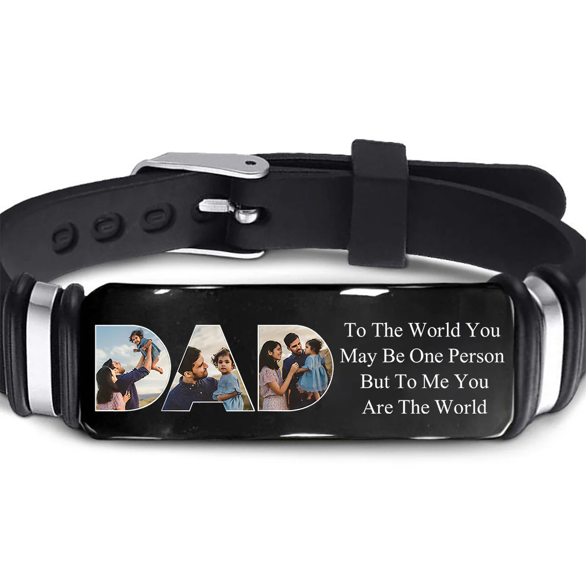 Father - To Me You Are The World - Personalized Bracelet - Image 7