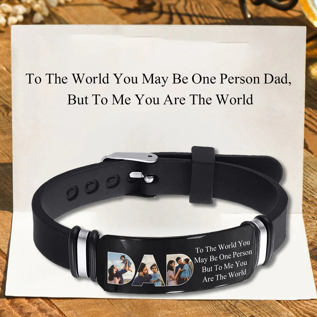Father - To Me You Are The World - Personalized Bracelet - Image 8