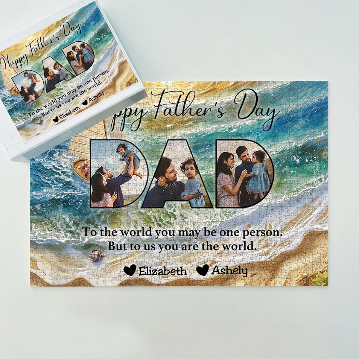 Father - To Me You Are The World - Personalized Puzzles - Image 8
