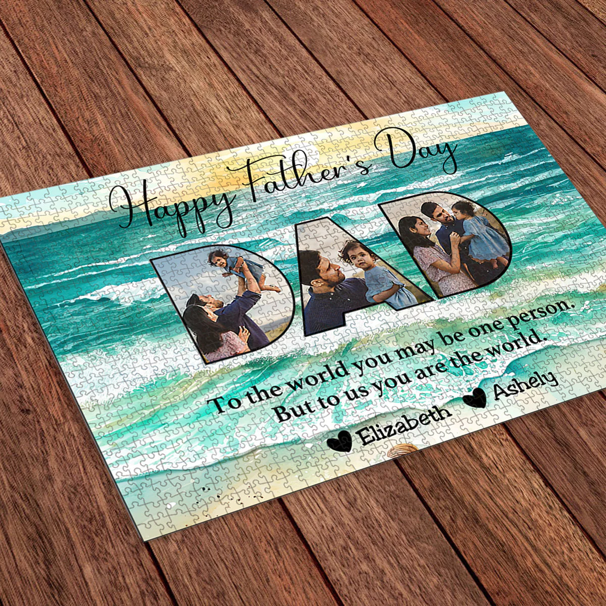 Father - To Me You Are The World - Personalized Puzzles - Image 9