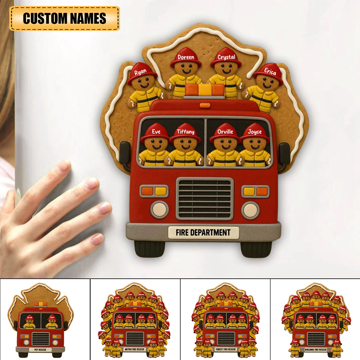 Festive Firefighter, Personalized Decal, Christmas Gift For Firefighters And Family - Image 2
