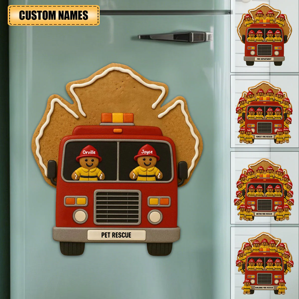Festive Firefighter, Personalized Decal, Christmas Gift For Firefighters And Family - Image 3