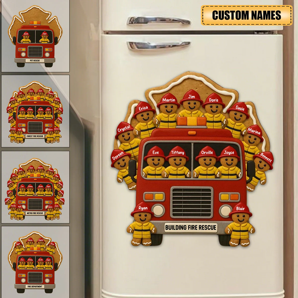Festive Firefighter, Personalized Decal, Christmas Gift For Firefighters And Family - Image 4