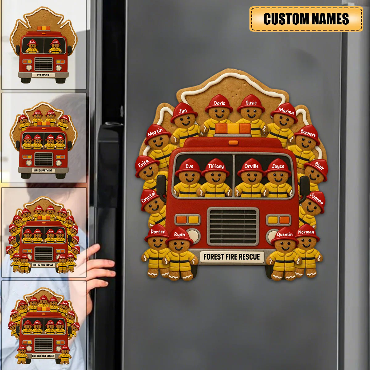 Festive Firefighter, Personalized Decal, Christmas Gift For Firefighters And Family - Image 5