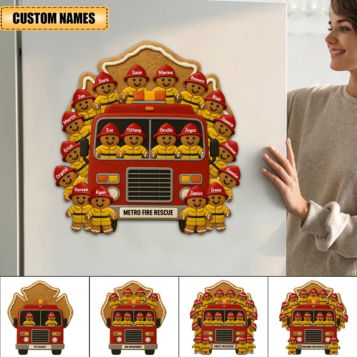 Festive Firefighter, Personalized Decal, Christmas Gift For Firefighters And Family - Image 6