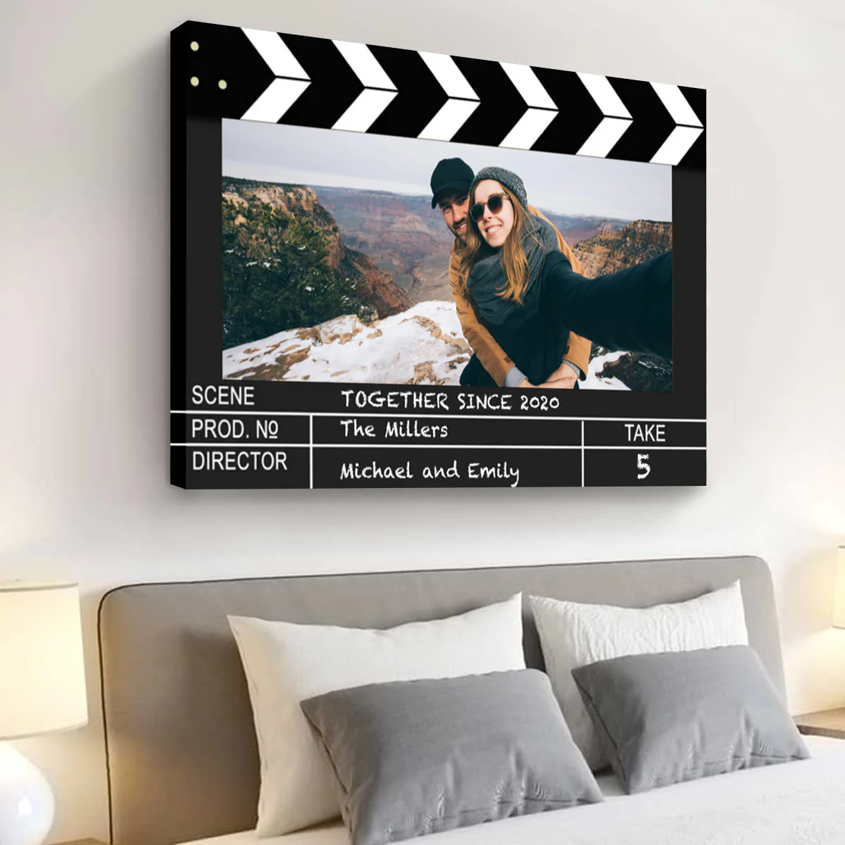 Film Clapper Board Style Couple Personalized Custom Photo Poster - Image 3