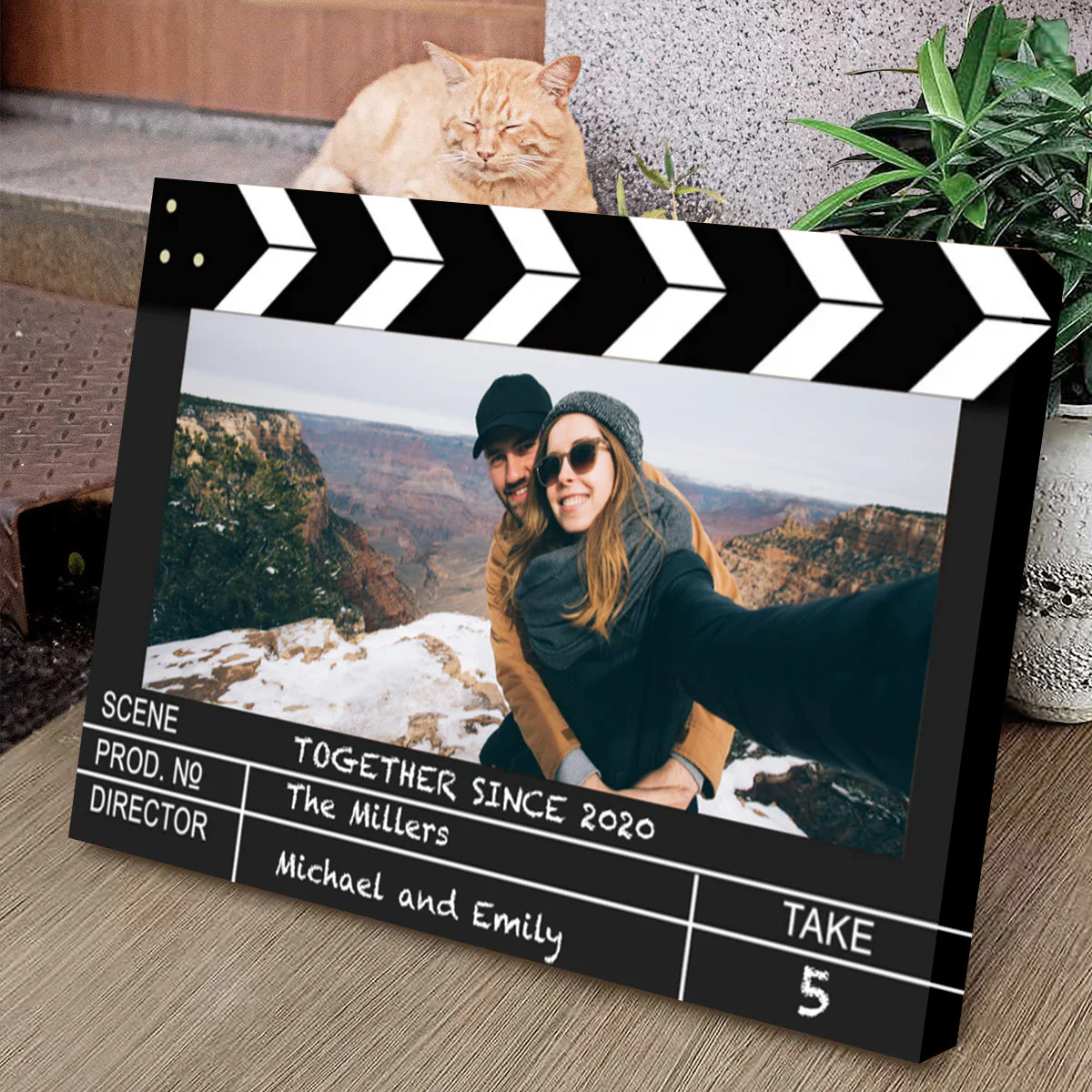 Film Clapper Board Style Couple Personalized Custom Photo Poster - Image 4