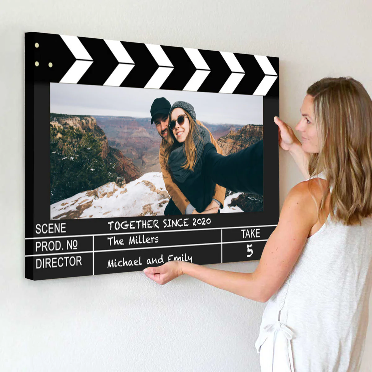 Film Clapper Board Style Couple Personalized Custom Photo Poster - Image 5