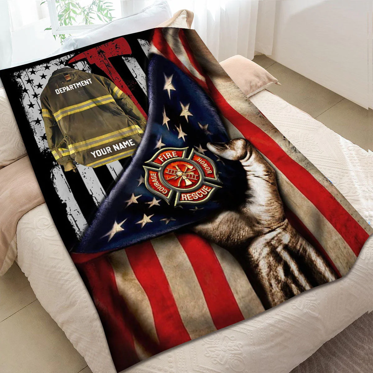 Firefighter Armor Proud Firefighter Personalized Blanket Gifts for Firefighter Fireman - Image 4