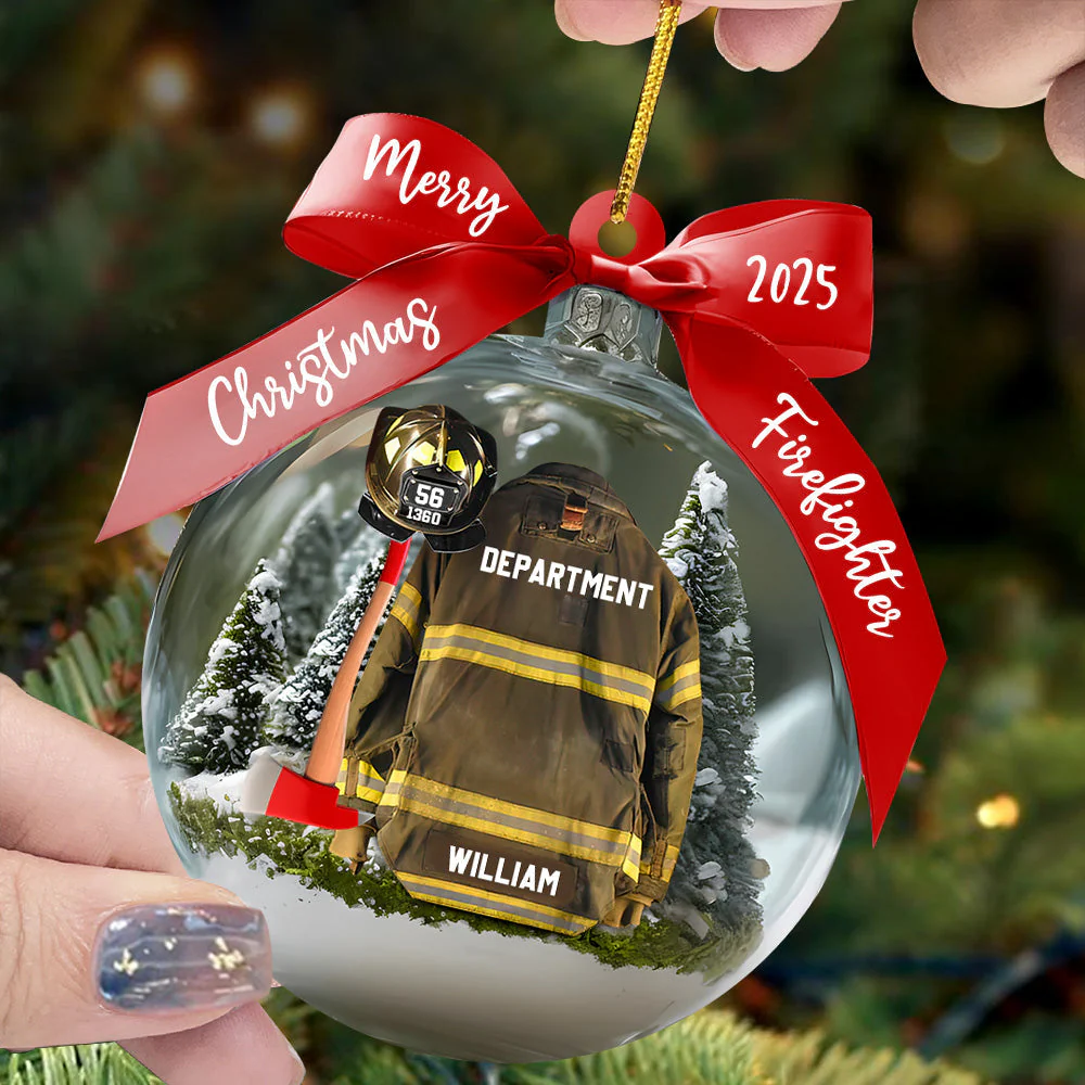 Firefighter Helmet Armor Personalized Ornament Gifts For Fireman - Image 2