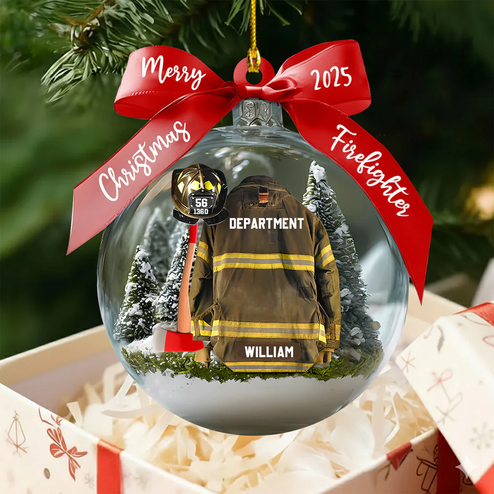 Firefighter Helmet Armor Personalized Ornament Gifts For Fireman - Image 3