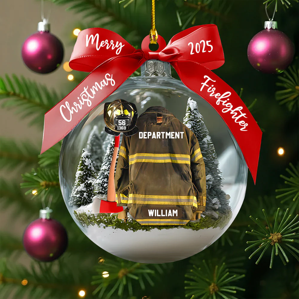 Firefighter Helmet Armor Personalized Ornament Gifts For Fireman - Image 4