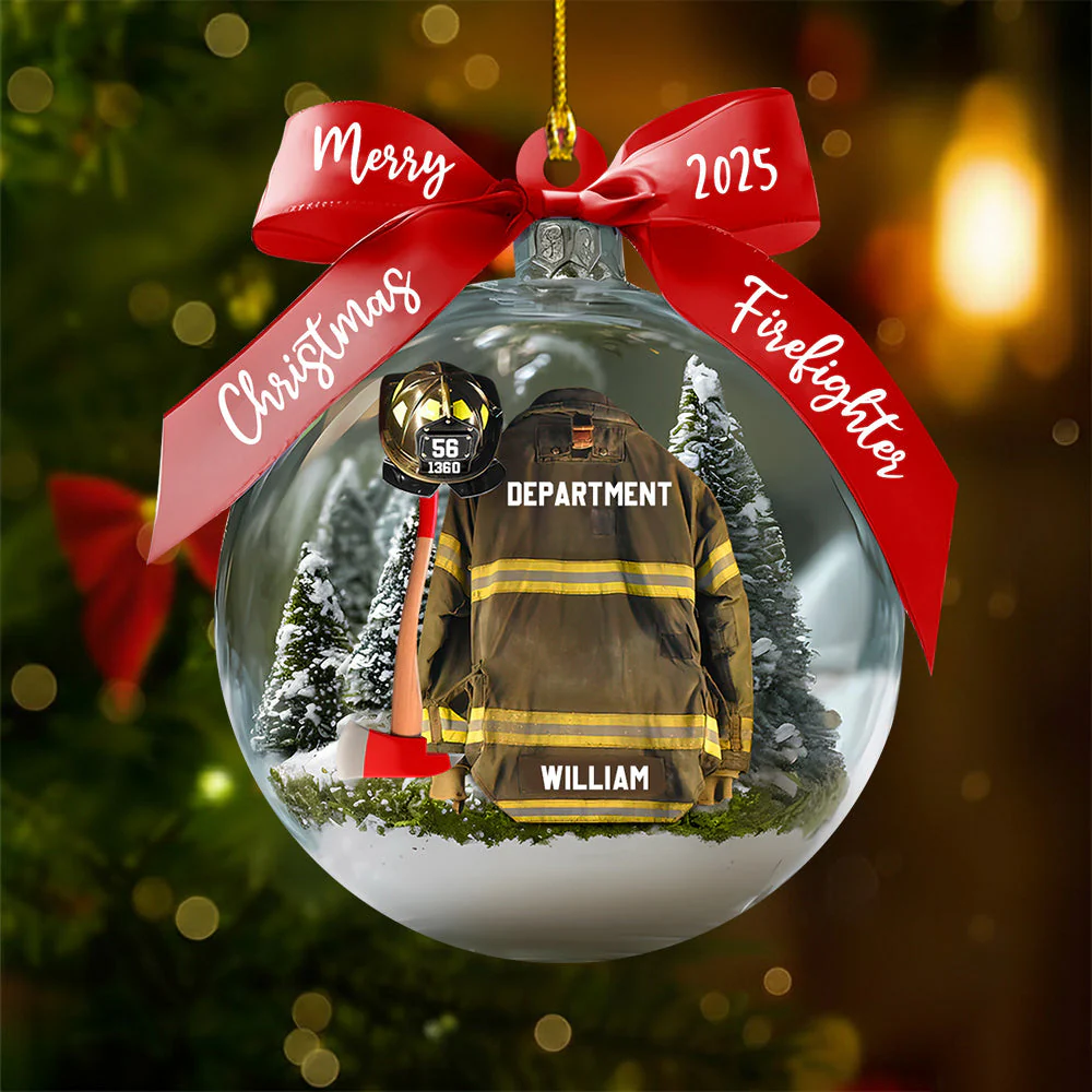 Firefighter Helmet Armor Personalized Ornament Gifts For Fireman - Image 5