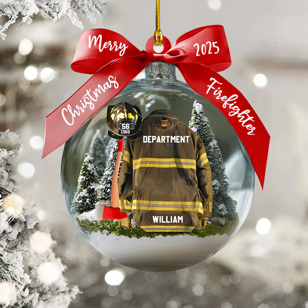 Firefighter Helmet Armor Personalized Ornament Gifts For Fireman - Image 6