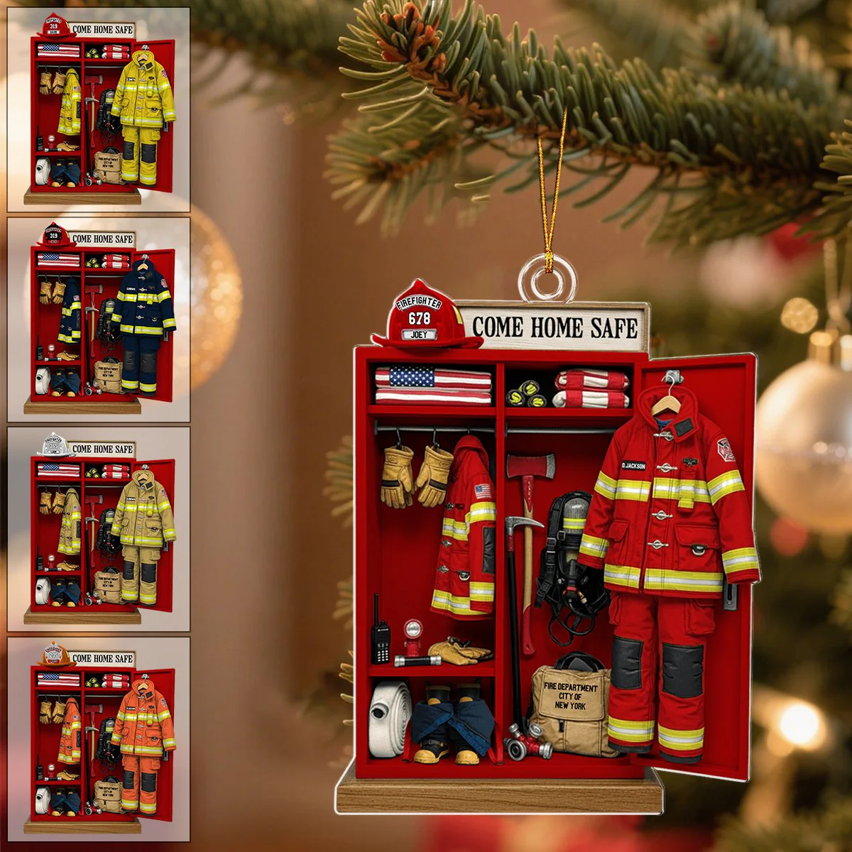 Firefighter Locker Ornament, Personalized Christmas Gifts For Firefighter - Image 2