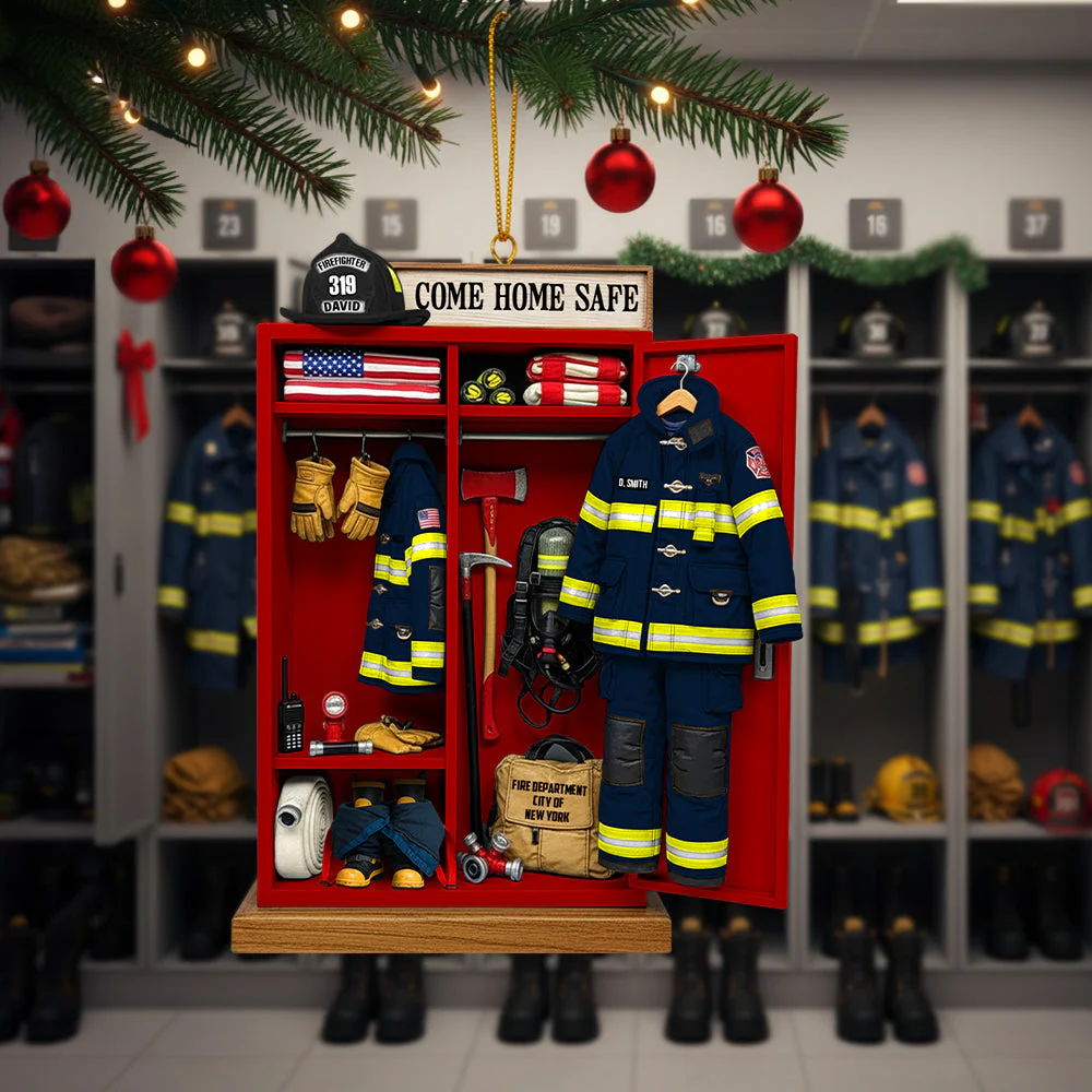Firefighter Locker Ornament, Personalized Christmas Gifts For Firefighter - Image 3