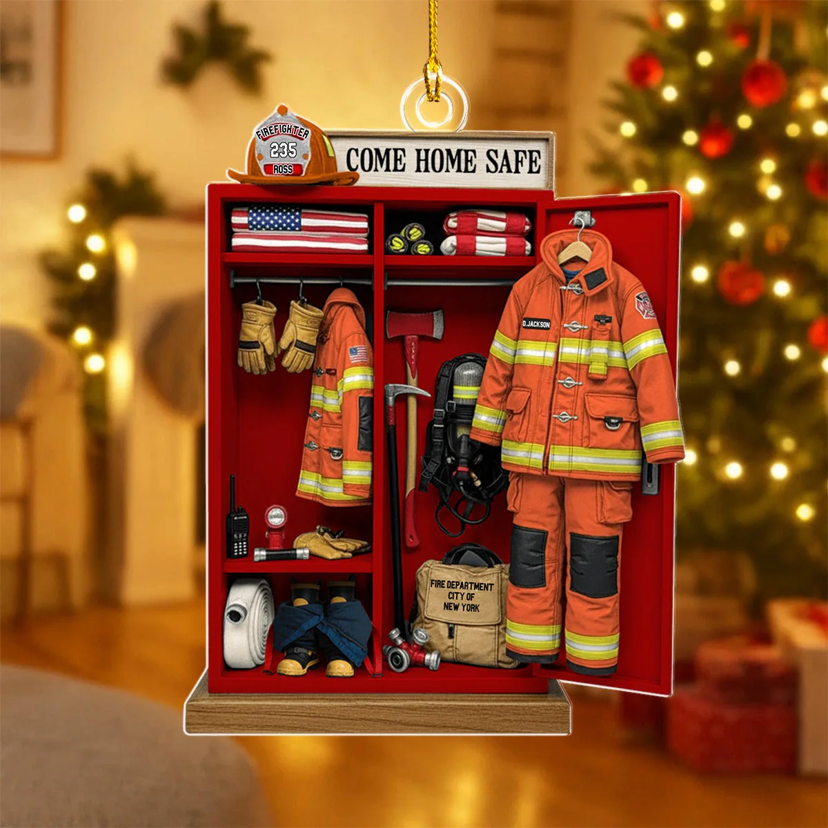 Firefighter Locker Ornament, Personalized Christmas Gifts For Firefighter - Image 4