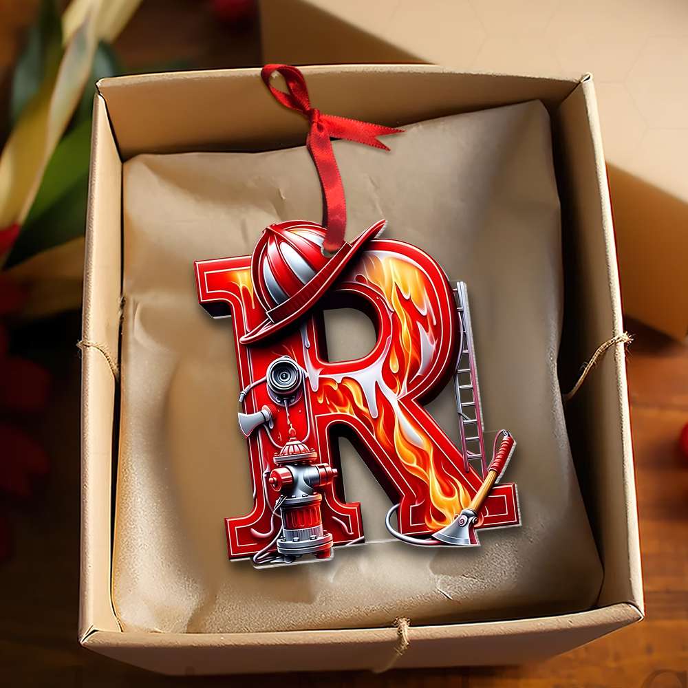Firefighter Ornament- Personalized Alphabet Letter Gifts With Firefighter Lovers - Image 4