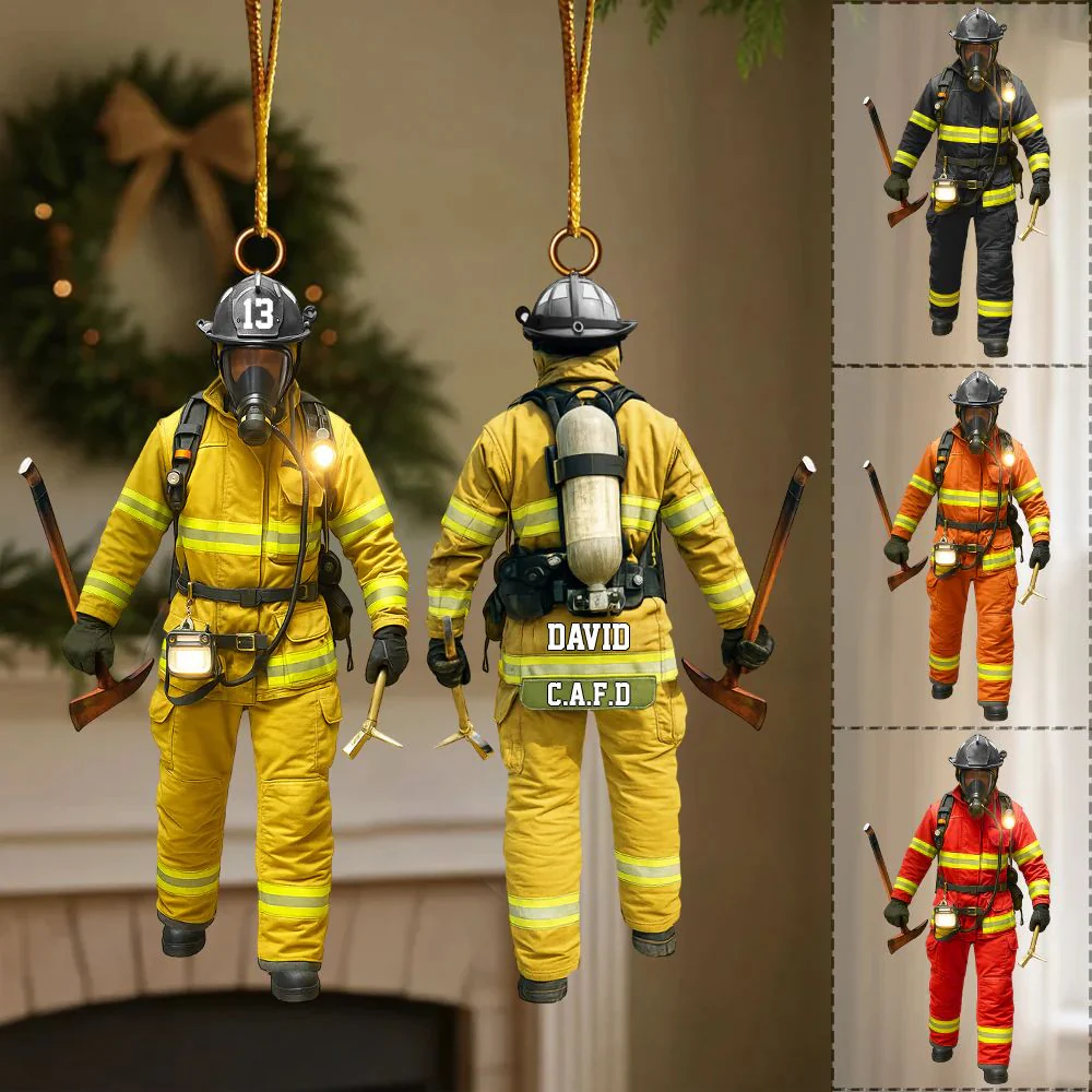 Firefighter Outfits Ornament - Personalized Gifts For Fireman - Image 2
