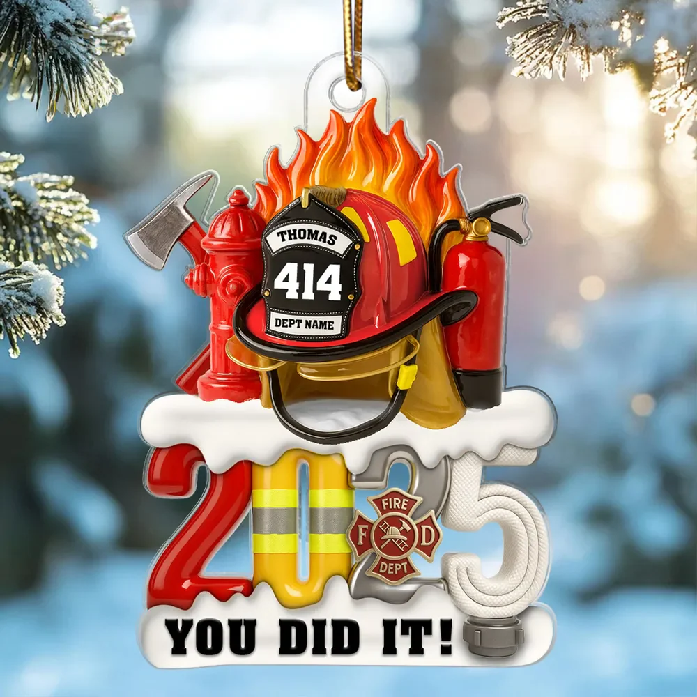 Firefighter Things You Did It - Personalized Acrylic Ornament - Image 2
