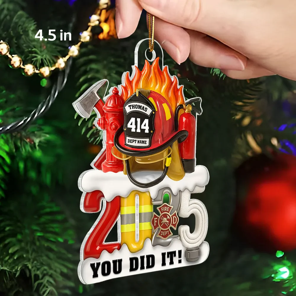 Firefighter Things You Did It - Personalized Acrylic Ornament - Image 4