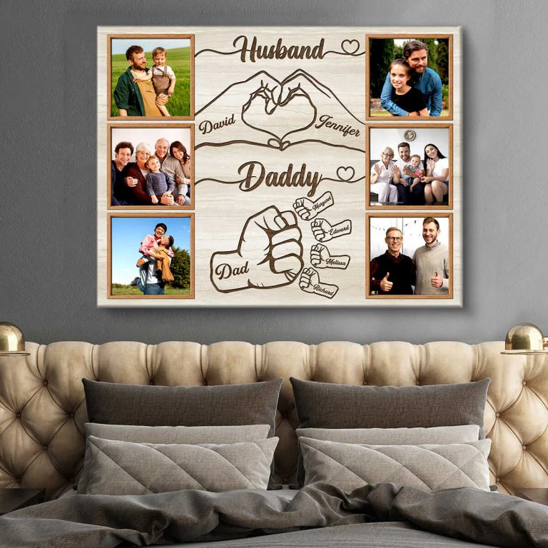 First Bump Husband Daddy Personalized Canvas Gifts For Dad - Image 2