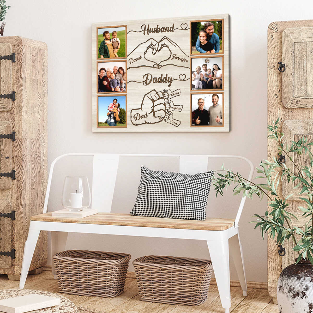 First Bump Husband Daddy Personalized Canvas Gifts For Dad - Image 4