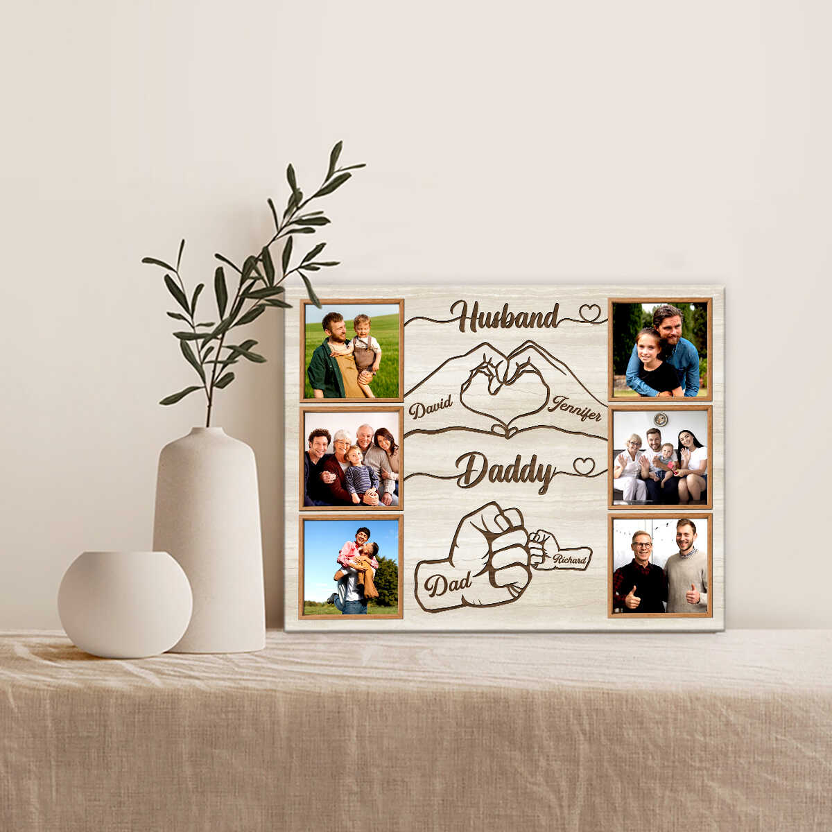 First Bump Husband Daddy Personalized Canvas Gifts For Dad - Image 5