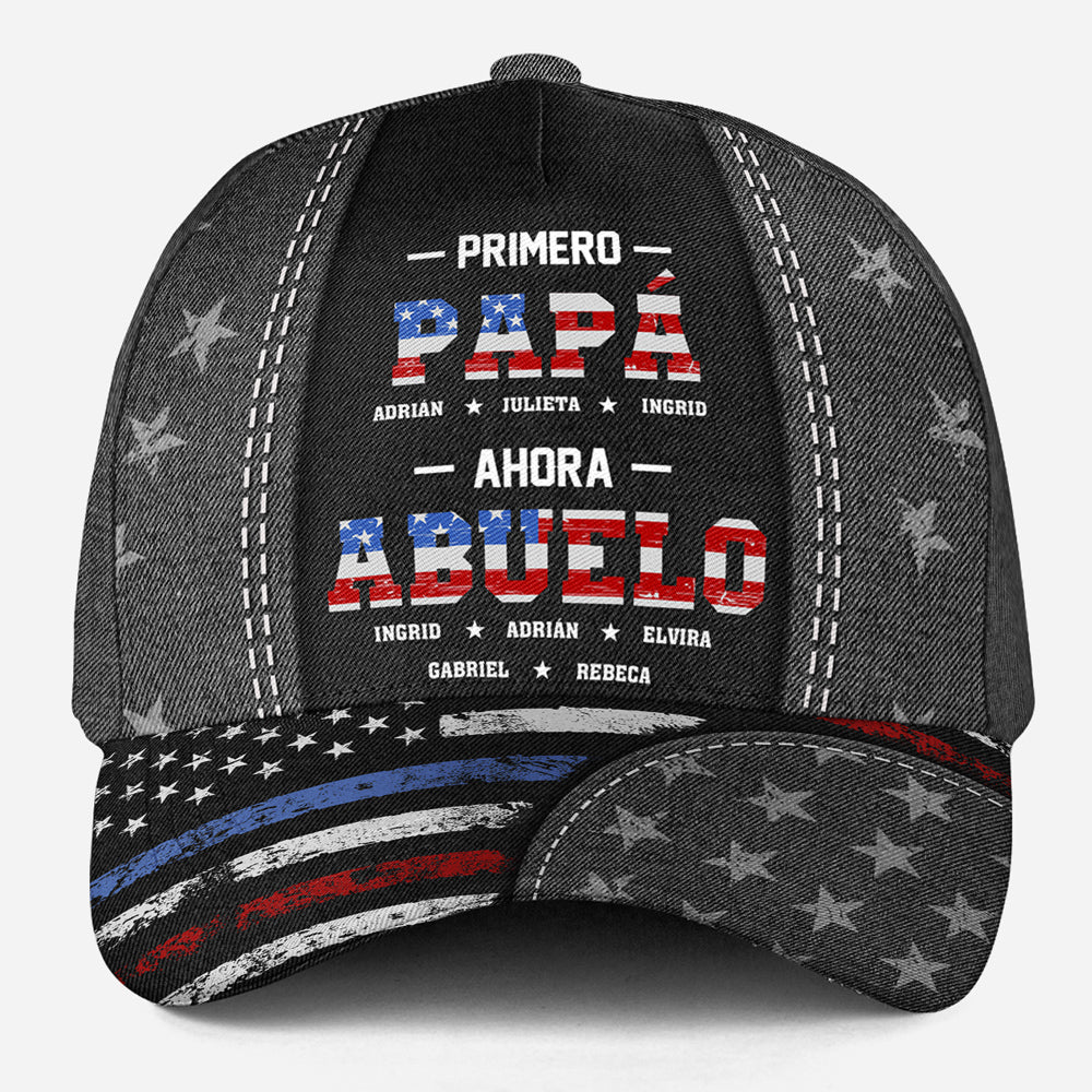 First Dad Now Papa - Personalized Custom Classic Cap - Image 2