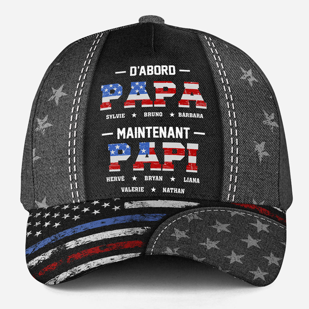 First Dad Now Papa - Personalized Custom Classic Cap - Image 3