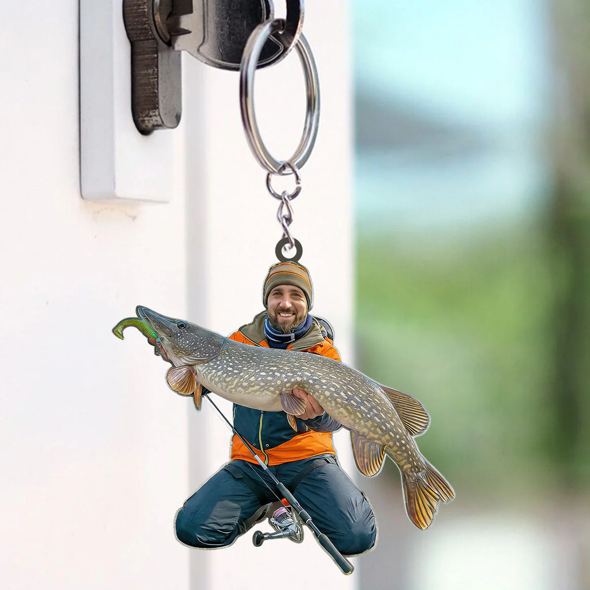 Fishing Big Fishes Custom Photo Personalized Acrylic Keychain Gift For Fisherman, Angler - Image 6
