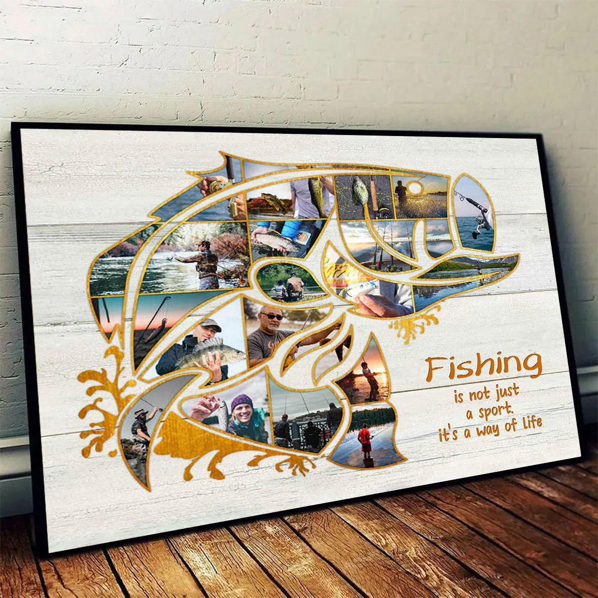 Personalized Fishing Collage Poster Canvas, Bass Fishing Wall Art, Unique Gifts For Fishermen - Image 2