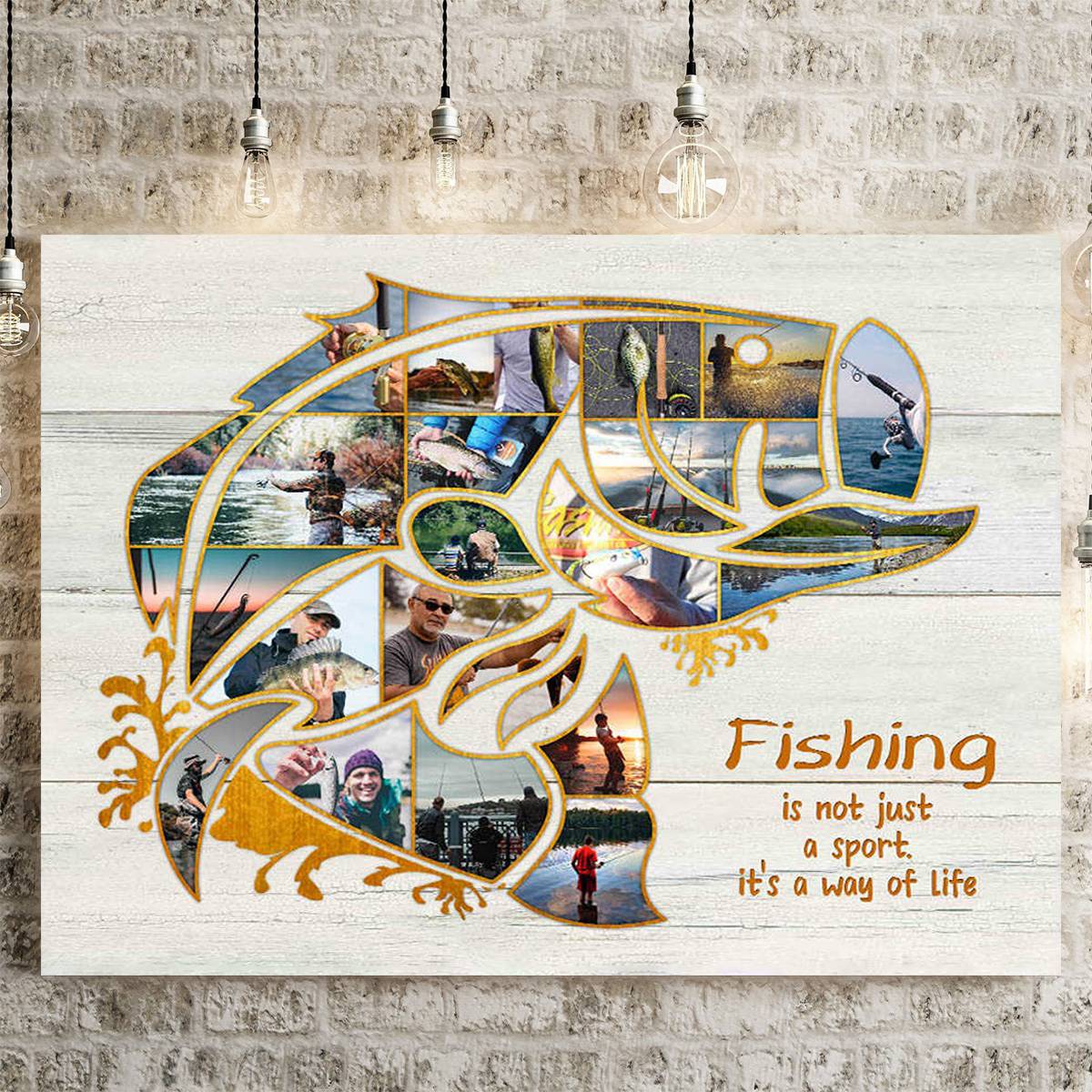 Personalized Fishing Collage Poster Canvas, Bass Fishing Wall Art, Unique Gifts For Fishermen - Image 4
