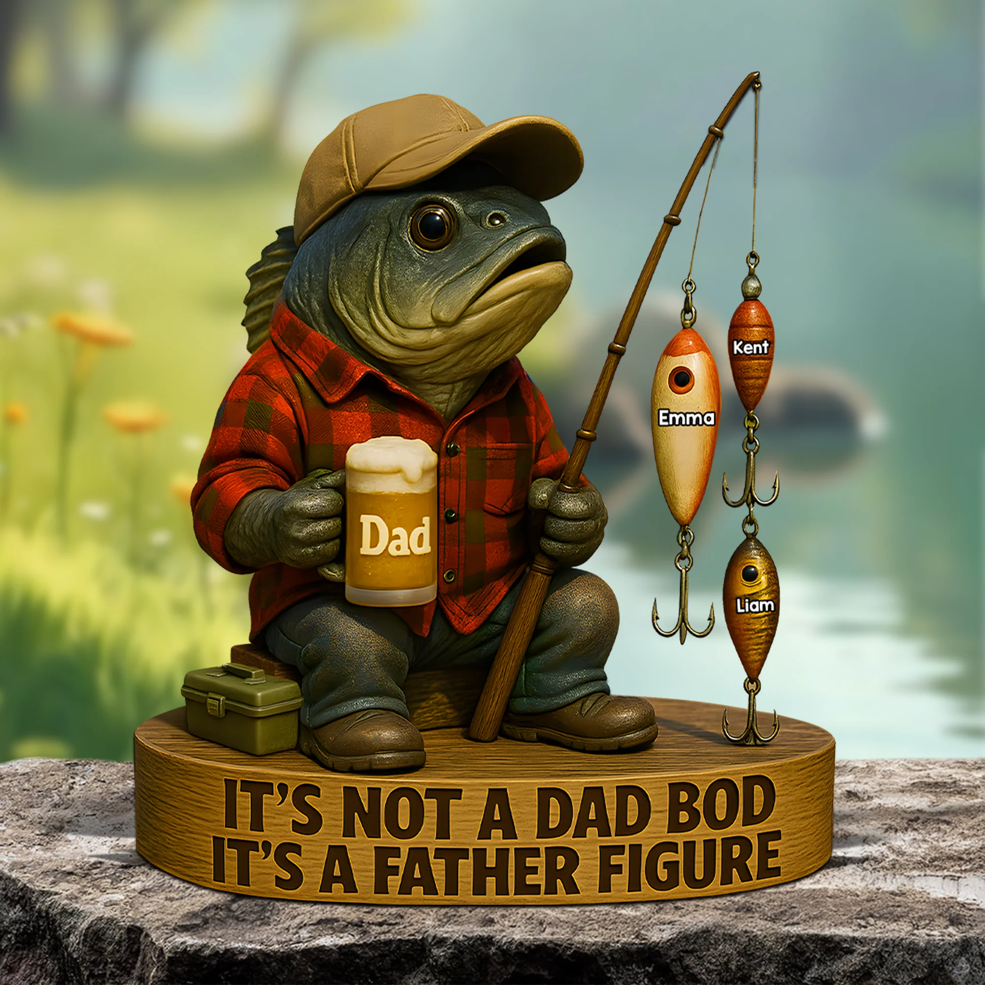 Fishing Dad Acrylic Plaque - Personalized Gift For Dad,Grandpa - Image 2