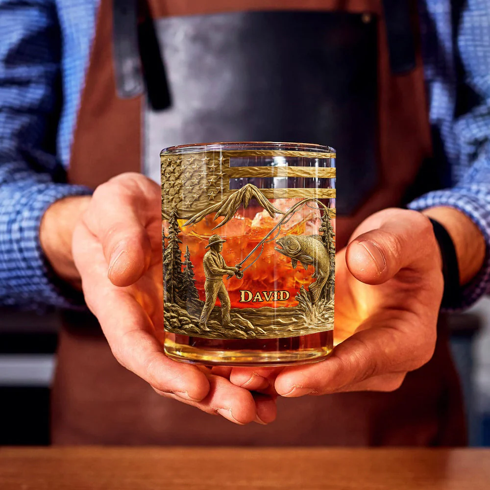 Fishing For Life - Personalized Fishing Whiskey Glass - Image 3