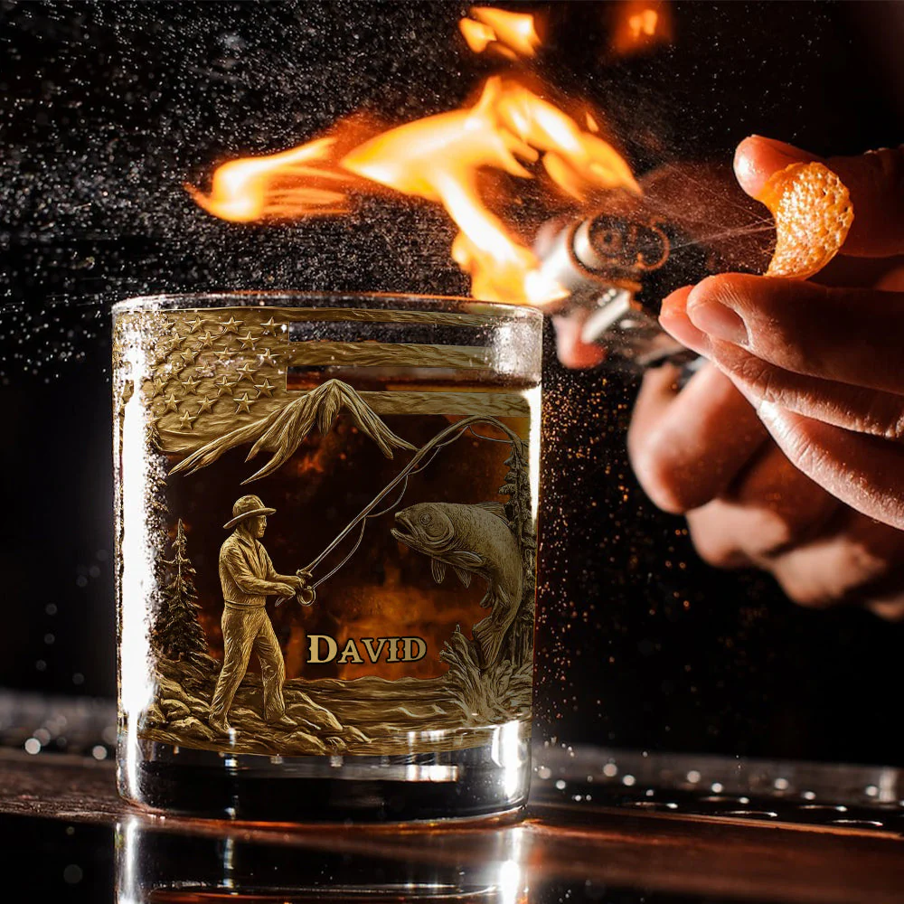 Fishing For Life - Personalized Fishing Whiskey Glass - Image 4