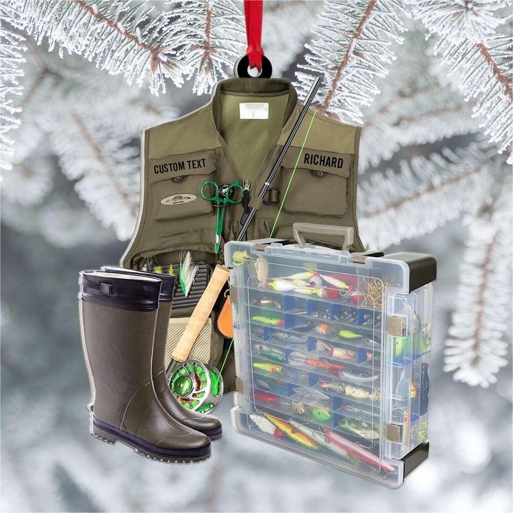 Fishing Gear Personalized Acrylic Ornament, Christmas Decor For Fishing Lovers - Image 4