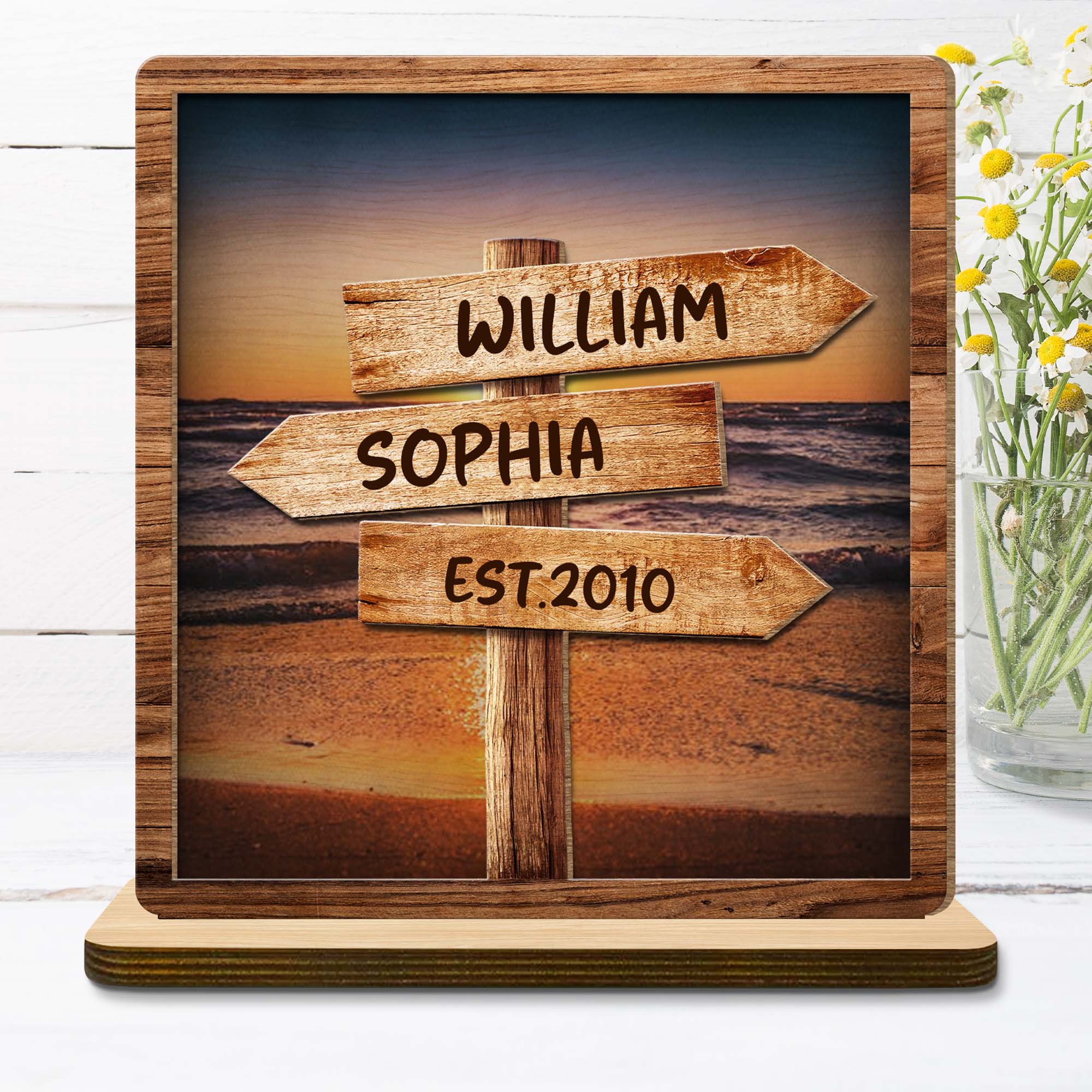 Follow Your Path Together - Personalized Custom Wood Plaque - Gift For Couple - Image 2