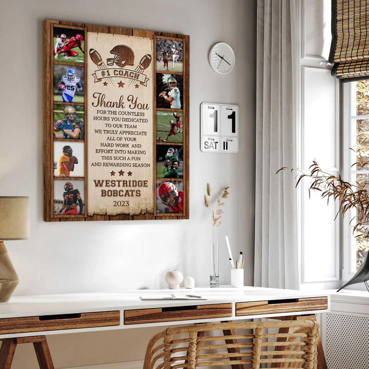 Football Coach Thank You Gift, Photo Collage From Team, Personalized Canvas/Poster - Image 6