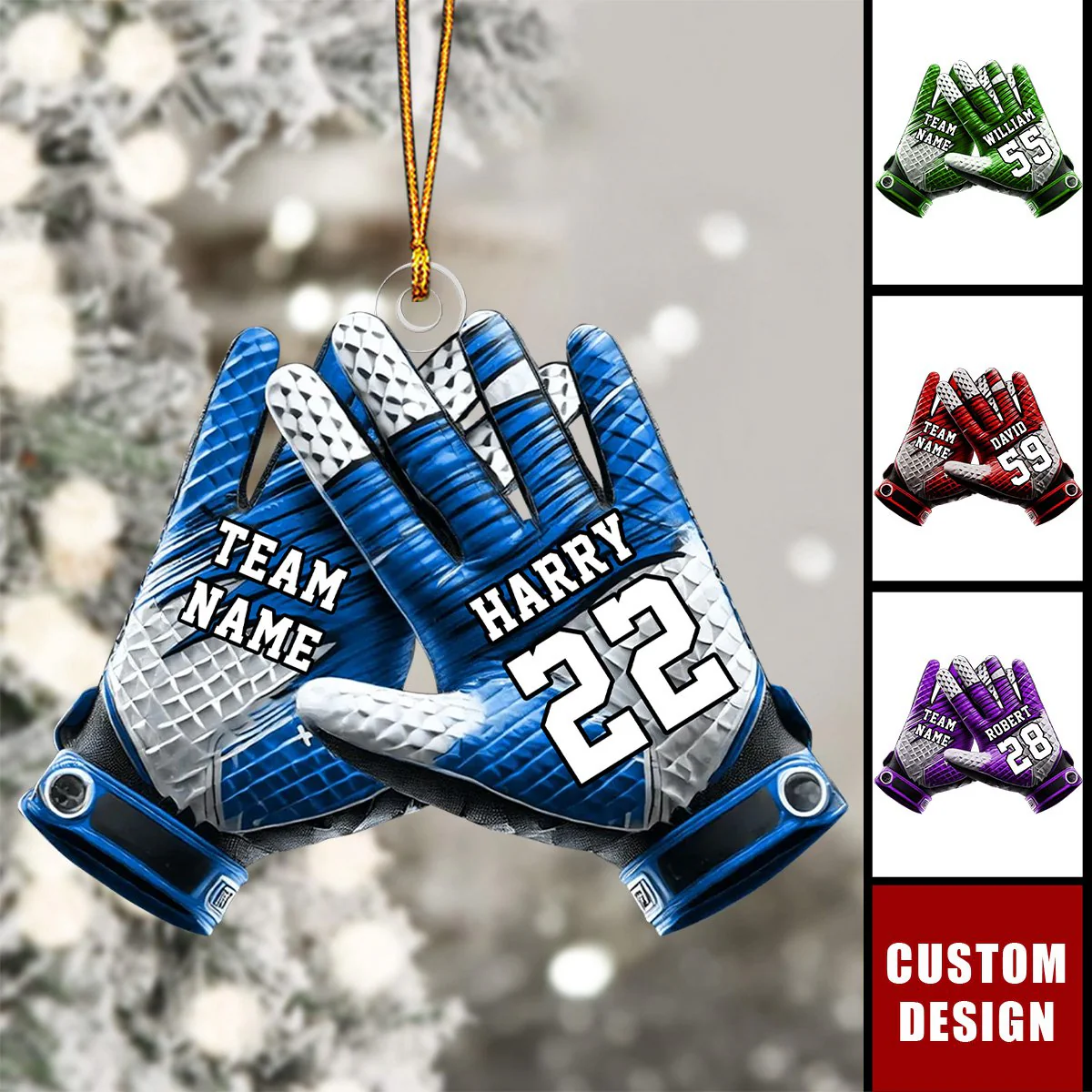 Football Gloves Football For Life Personalized Acrylic Ornament - Image 2