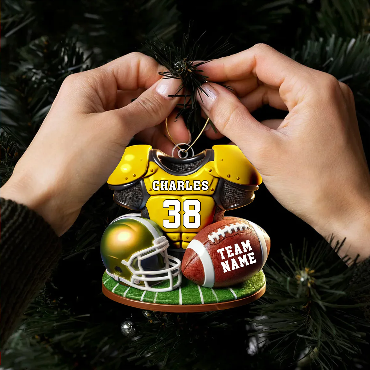 Football Jersey Uniform Personalized Acrylic Ornament, Christmas Gift For Football Lovers - Image 3