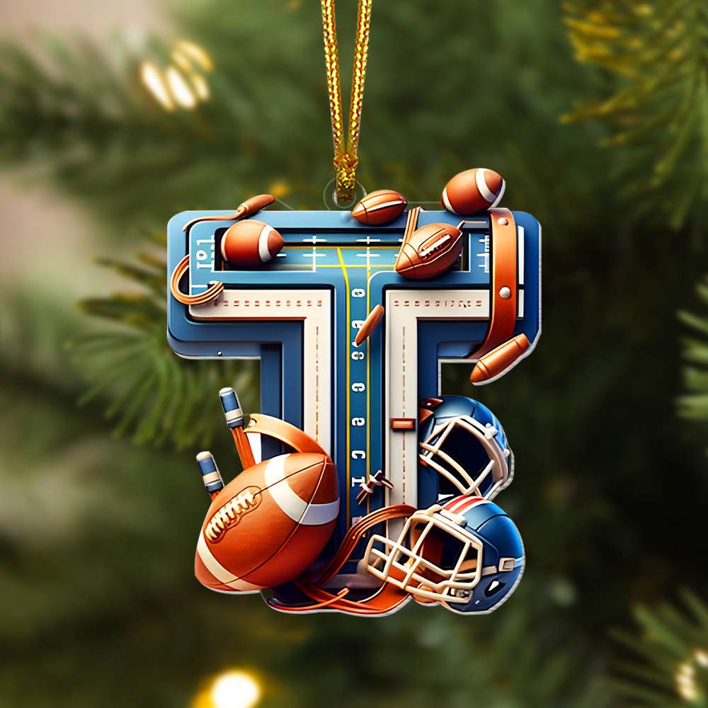 Football Ornament - Personalized Alphabet Letter Gifts With Football Lovers - Image 2