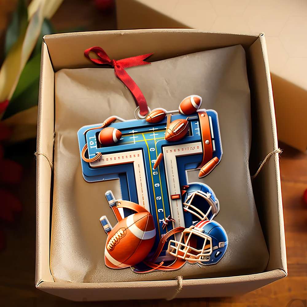 Football Ornament - Personalized Alphabet Letter Gifts With Football Lovers - Image 3