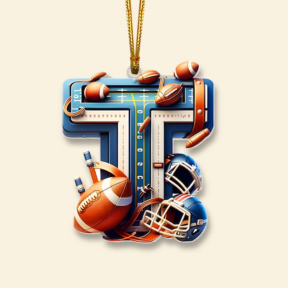 Football Ornament - Personalized Alphabet Letter Gifts With Football Lovers - Image 5