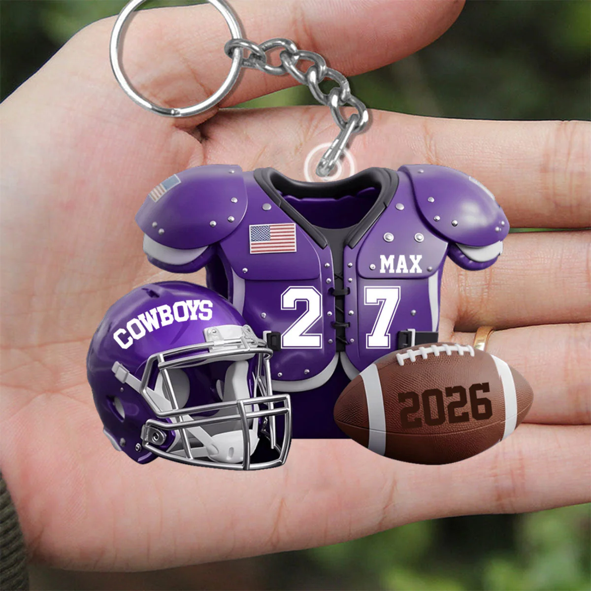 Football Season - Personalized Football Keychain - Image 5