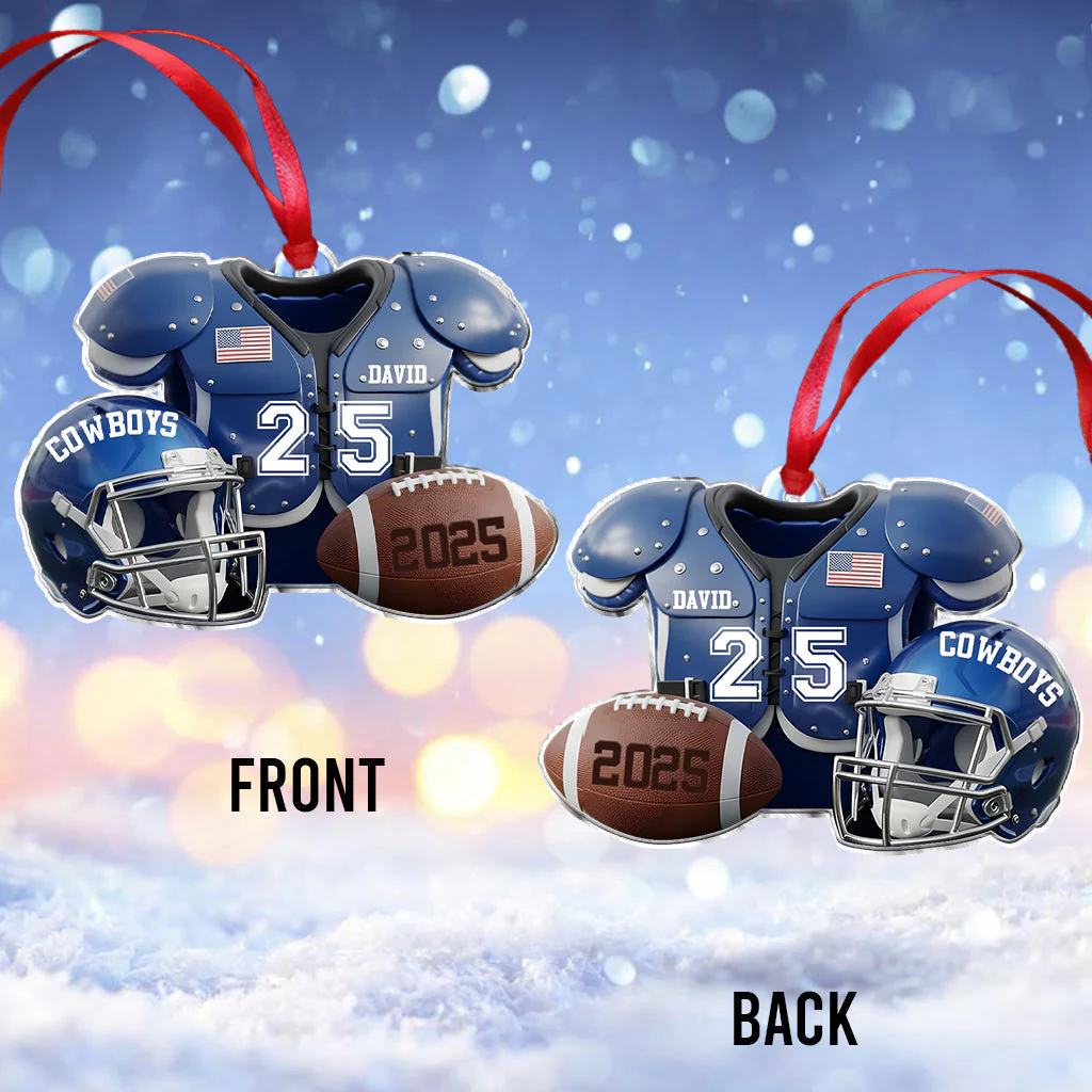 Football Season - Personalized Football Ornament - Image 4