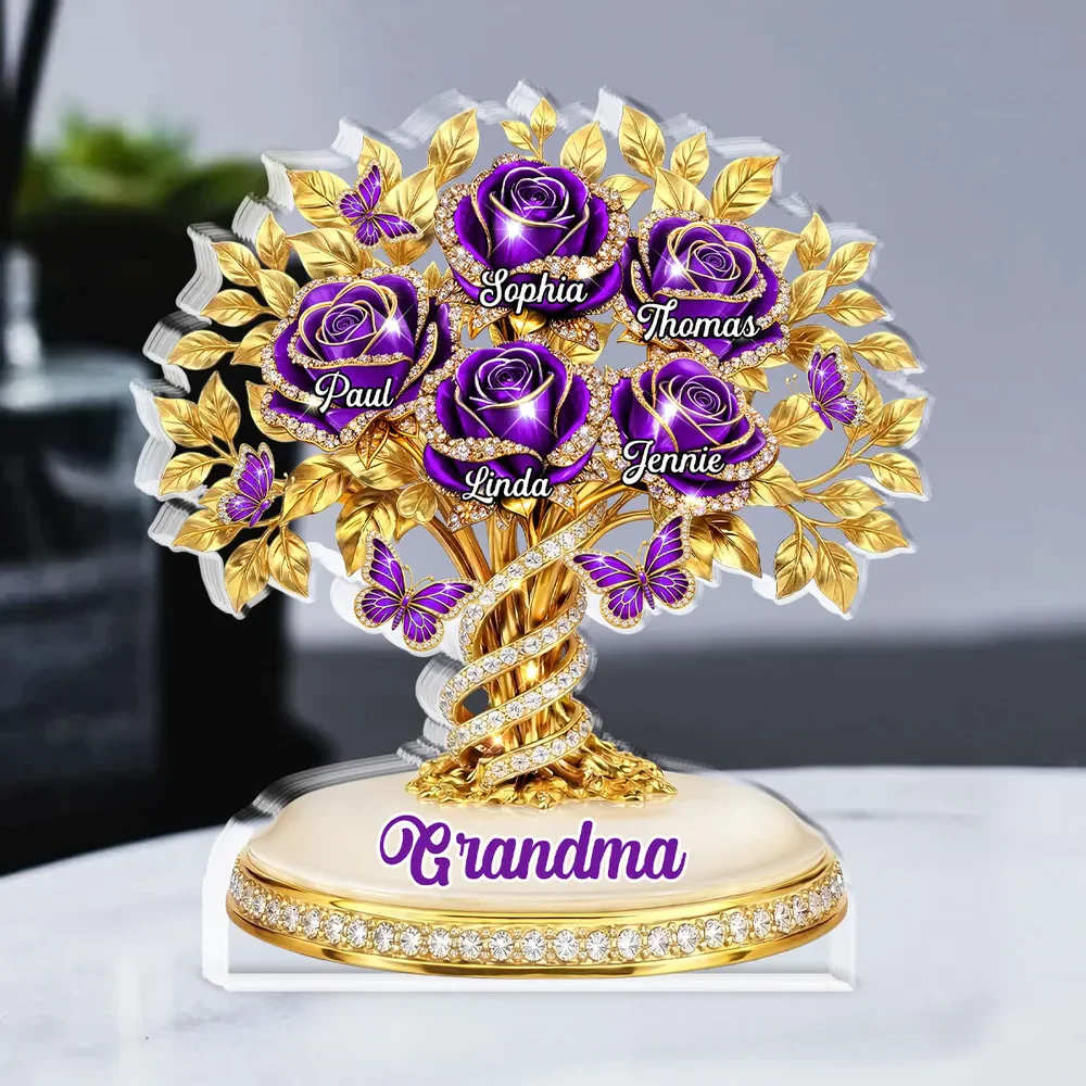 For Grandma, Who Blooms Like a Rose – Personalized Acrylic Plaque - Image 2