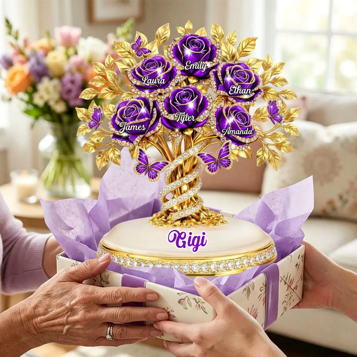 For Grandma, Who Blooms Like a Rose – Personalized Acrylic Plaque - Image 3