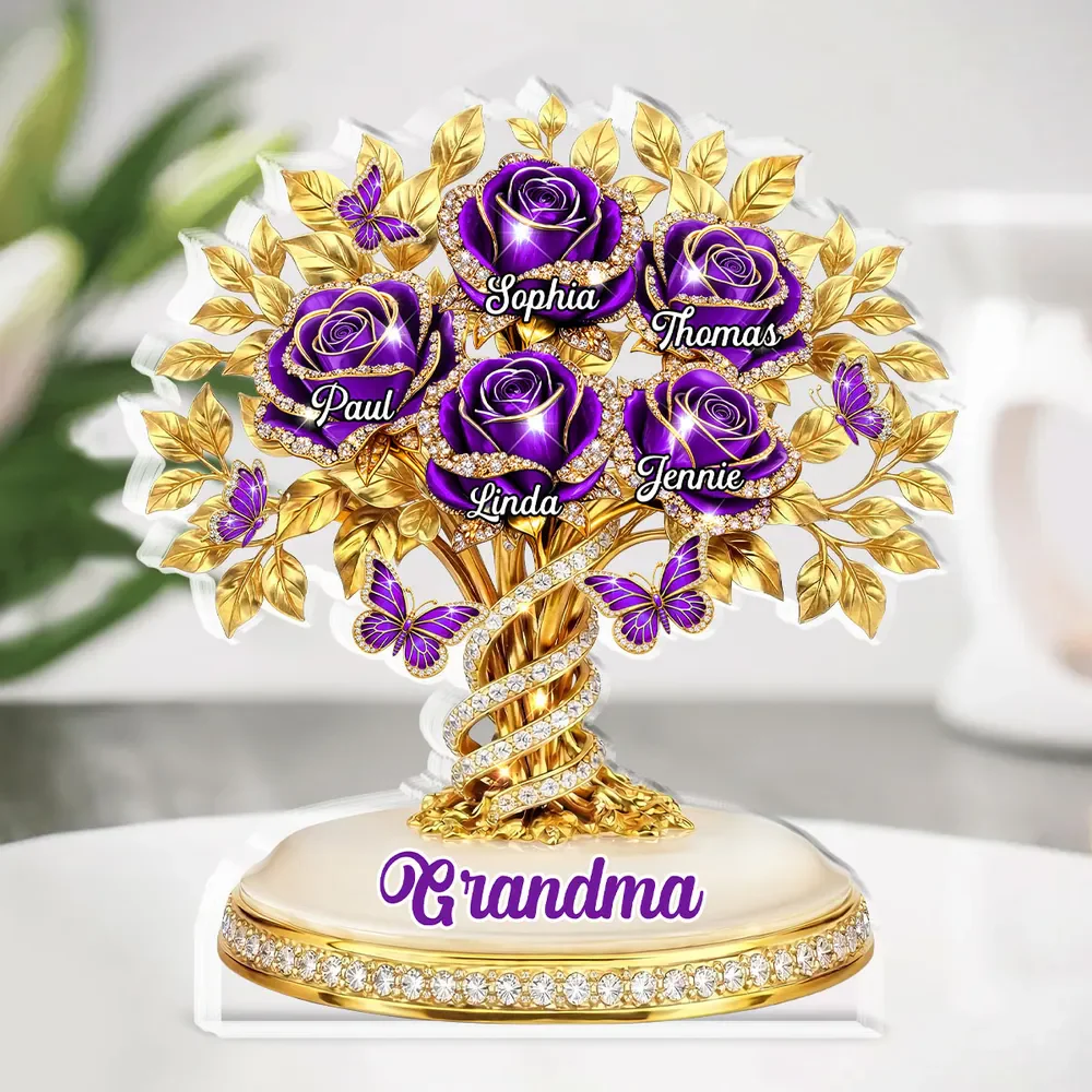 For Grandma, Who Blooms Like a Rose – Personalized Acrylic Plaque - Image 4