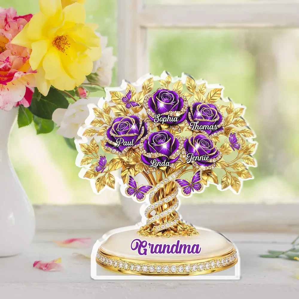 For Grandma, Who Blooms Like a Rose – Personalized Acrylic Plaque - Image 6